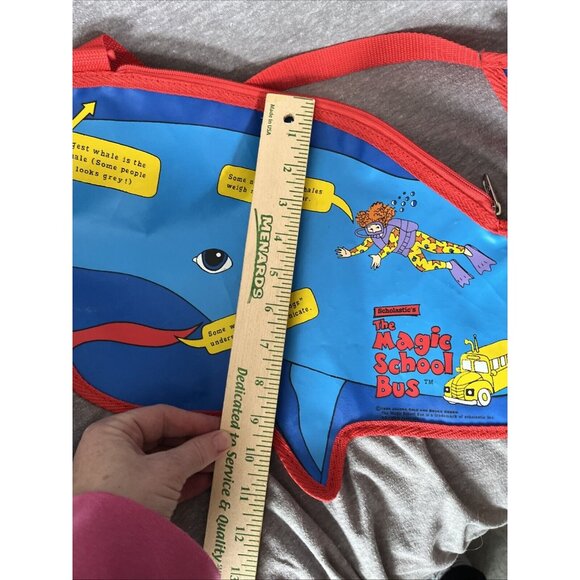 Magic School Bus Bag Whale Shaped Tote Book Bag Vintage 1994 adjusta strap - Picture 6 of 7